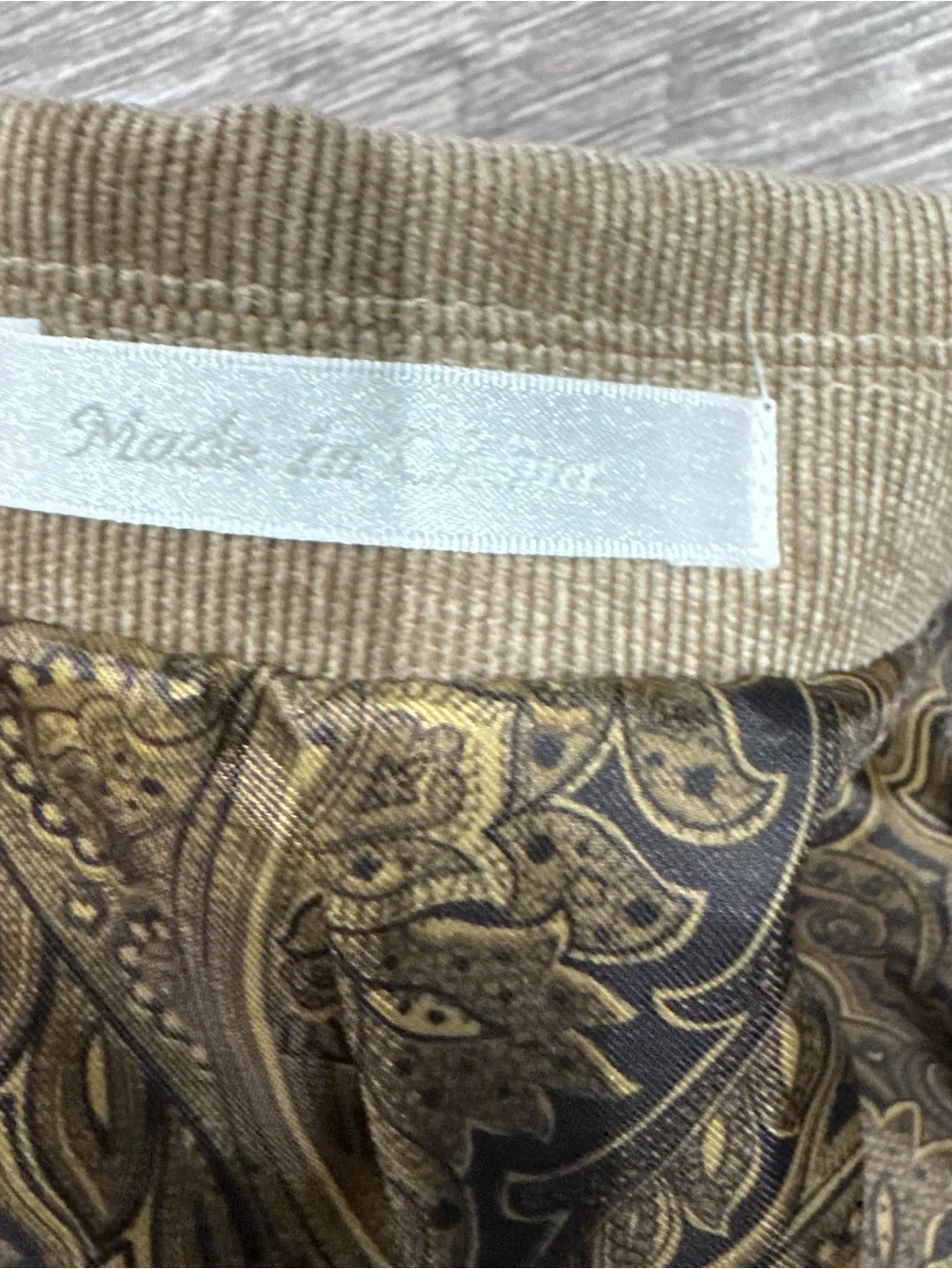 Chaps size‎ 44L Men's Taupe soft corduroy Blazer - Classic Two-Button Sport Coat